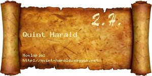 Quint Harald névjegykártya